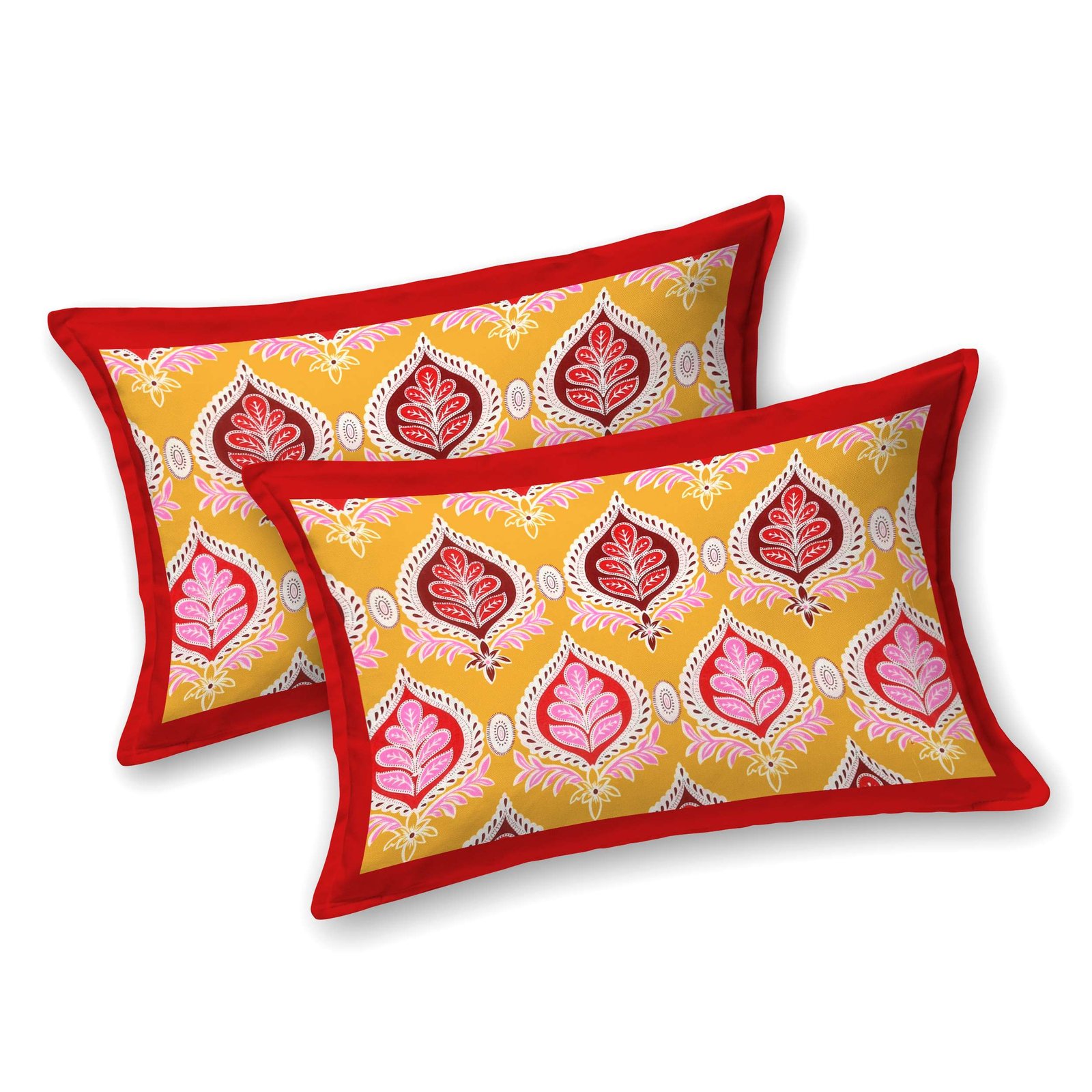 Rajasthani Traditionally Printed Cotton Doublebed Bedsheet With Pack of 2 Pillow Covers - Image 3